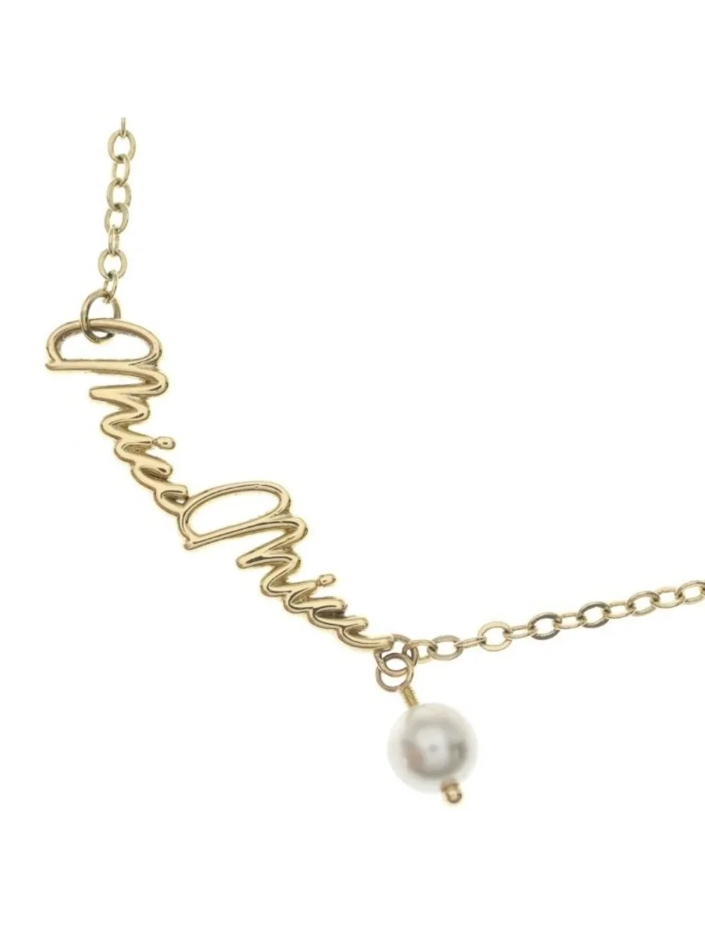 Miu Miu Logo Pearl Bracelet Gold
